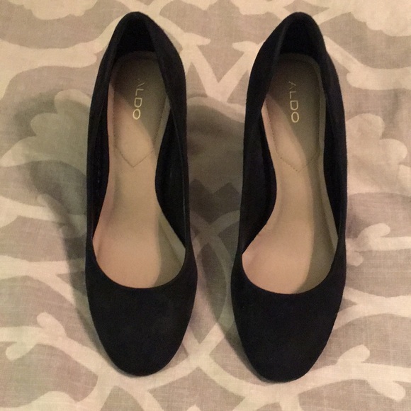 aldo black block heels
